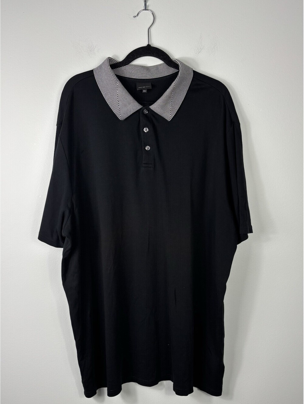Twenty Eight Degrees Men’s Polo Shirt Black  Contrasting Collar Sz 2XLT